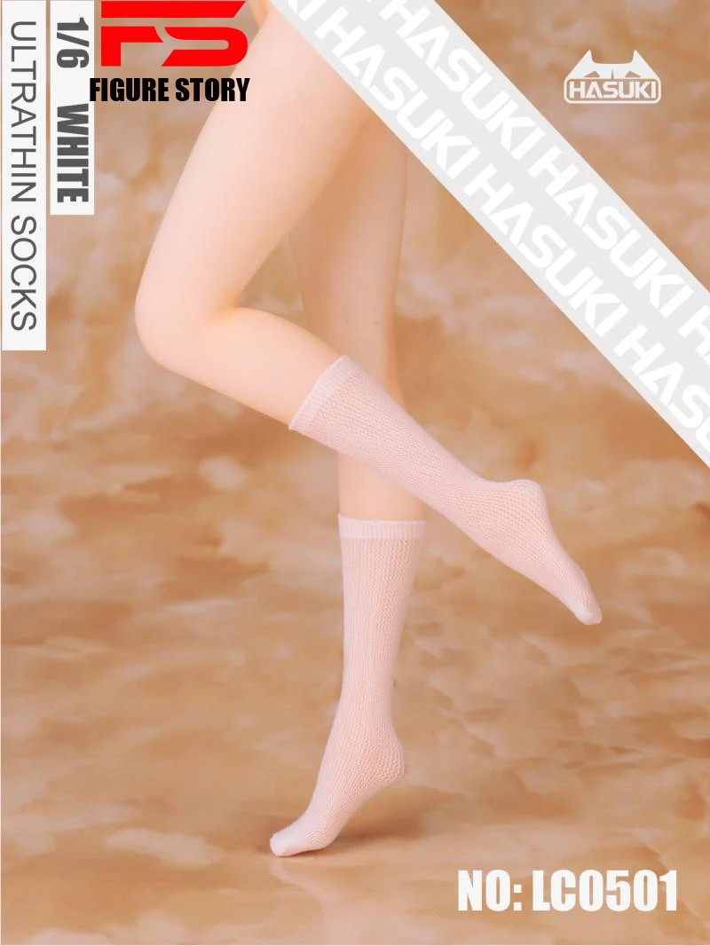 HASUKI LB05 LC05 1/6 Female Soldier Sexy Ultra Thin Seamless Straight Cylinder Short Tube Socks Model for 12'' Action Dolls