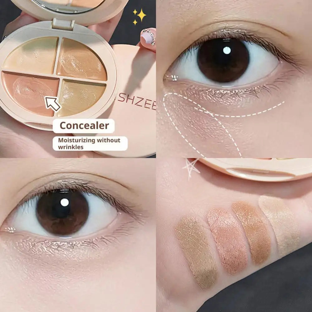 Face 4/3 Color Concealer Palette Moisturizing Concealer For Dark Circles,Brightening,Multi-Color Contouring,Foundation Cream