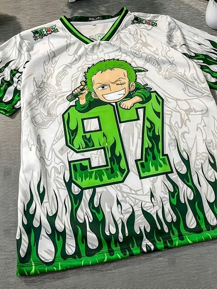 2526 novo bandai anime uma peça luffy verão camisa camiseta oversized 3d adulto e infantil multifuncional topo natal