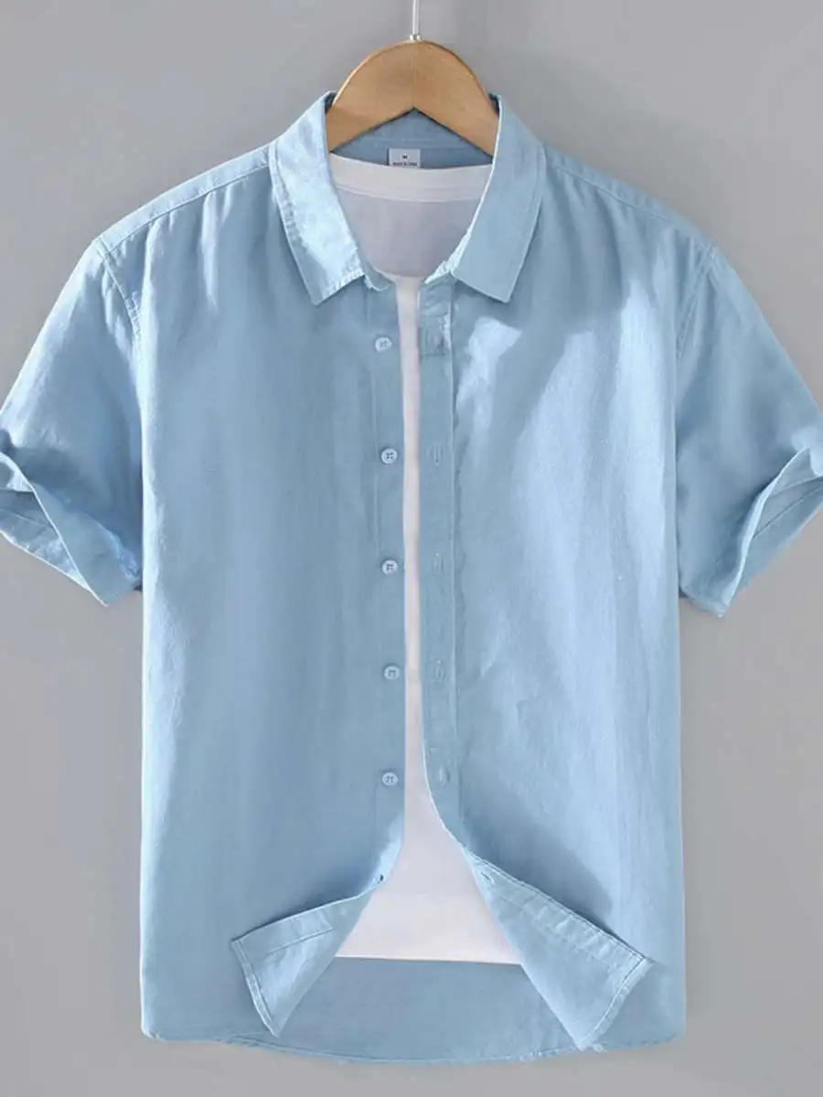 

New Summer Thin Basic ort Sve Men's irt Loose Youth Casual Cotton Fre Simple Artistic f Sve T-irt