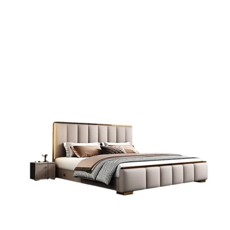 

Italian light luxury luxury master bedroom double bed, bedroom family wedding bed