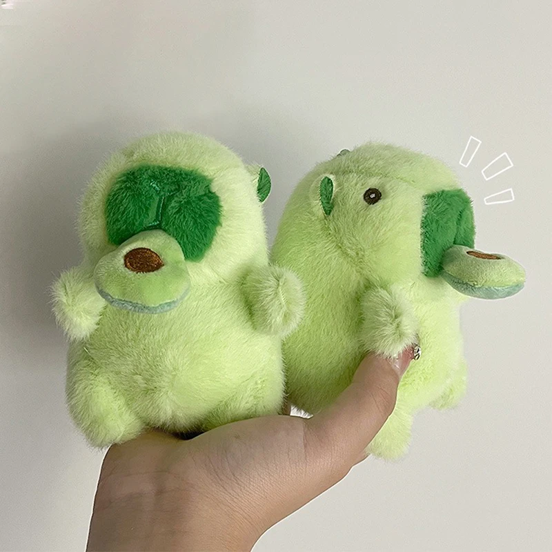 Cute Cartoon Avocado Capybara Pendant Pulling Rope Vibrate Capybara Plush Toy Doll Bag Hanging Ornaments Keychain Desktop Doll