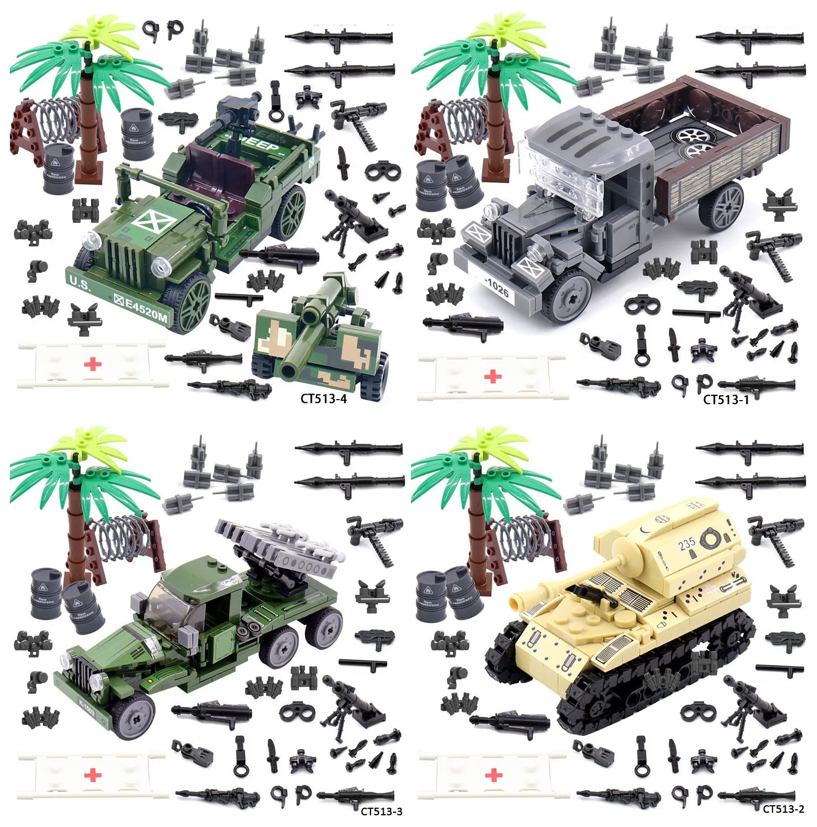 

​Normandy Landings ww2 Battle Tank Military City Vehicle Car Building Blocks Germany UK US World War II Army Tank Bricks Kits