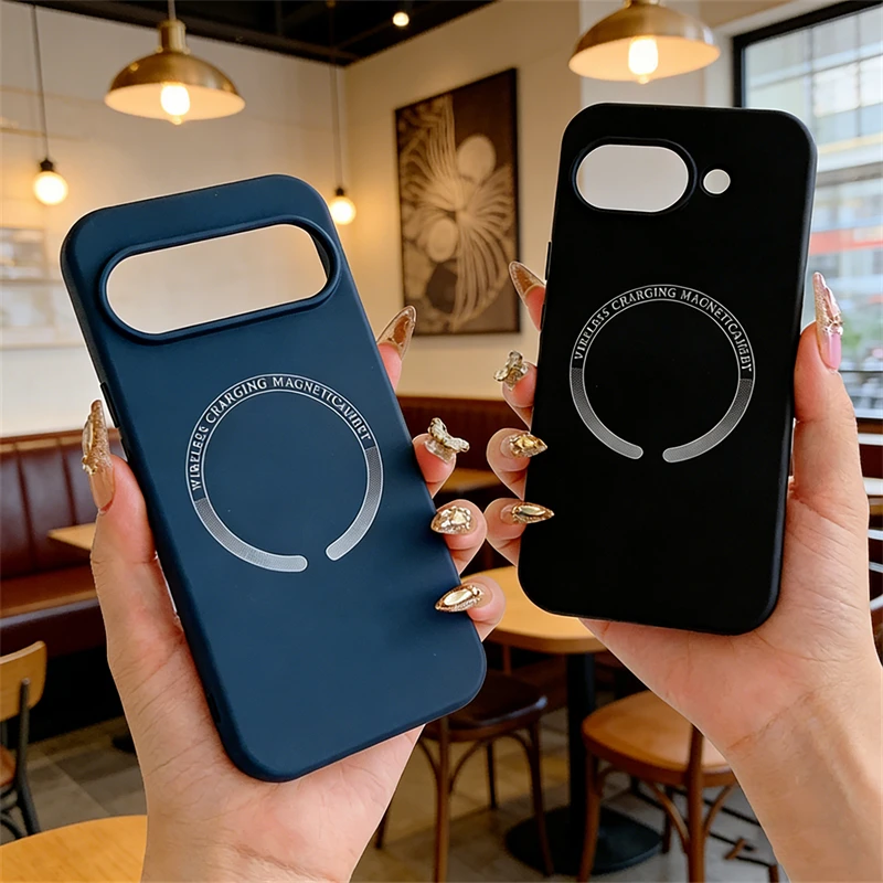 Capa Magnética de Silicone Líquido Original para Google Pixel 10A 10 9 Pro XL 9A 8 7 6 Pro 5 8A 7A Compatível com Carregamento Magsafe Capa Fosca Macia