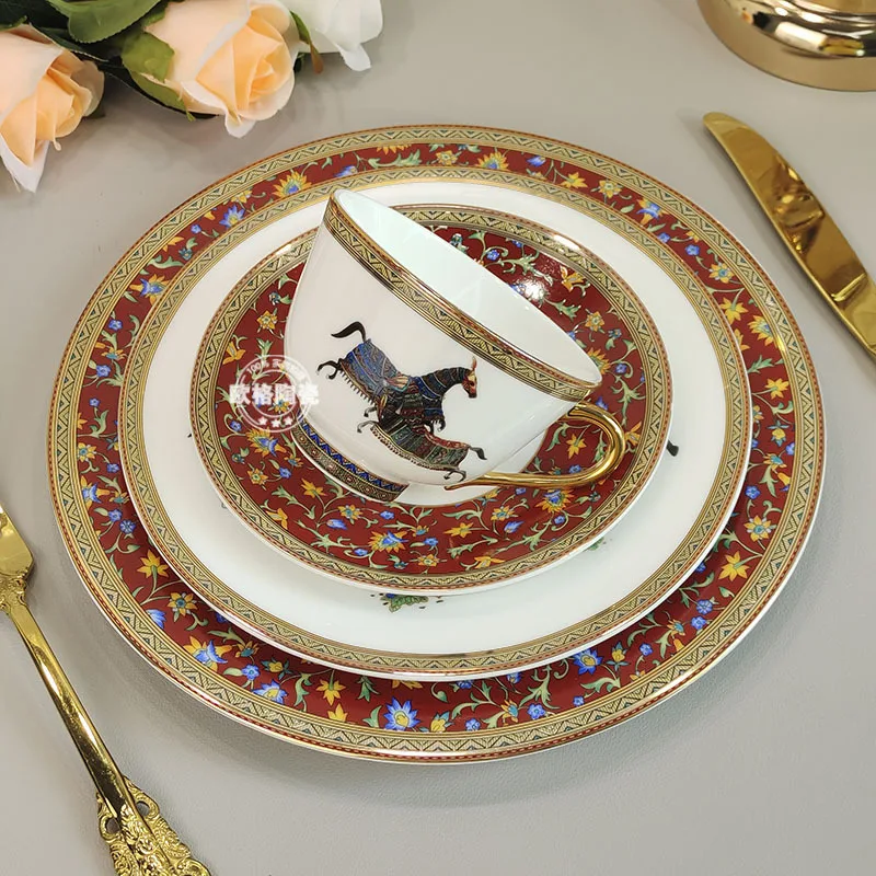 western-dinner-plate-coffee-cup-saucer-and-appetizer-plate-bone-china-tableware-complete-dining-set-for-home-or-restaurant
