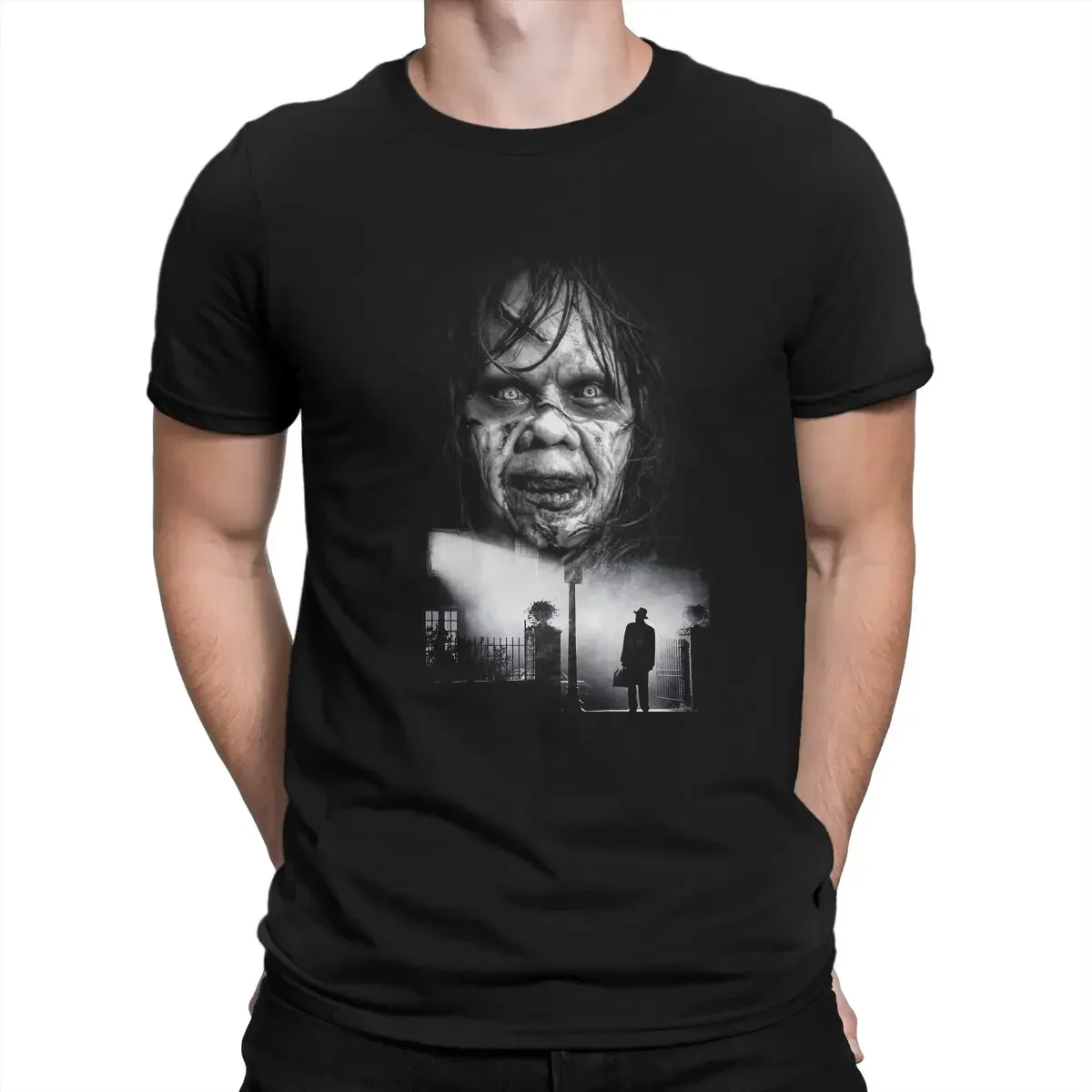 Crewneck Scary Horror Tees Short Sleeve Clothing Gift The Exorcist T Shirt Men's  Cotton Novelty T-Shirts new in tops & tees2024