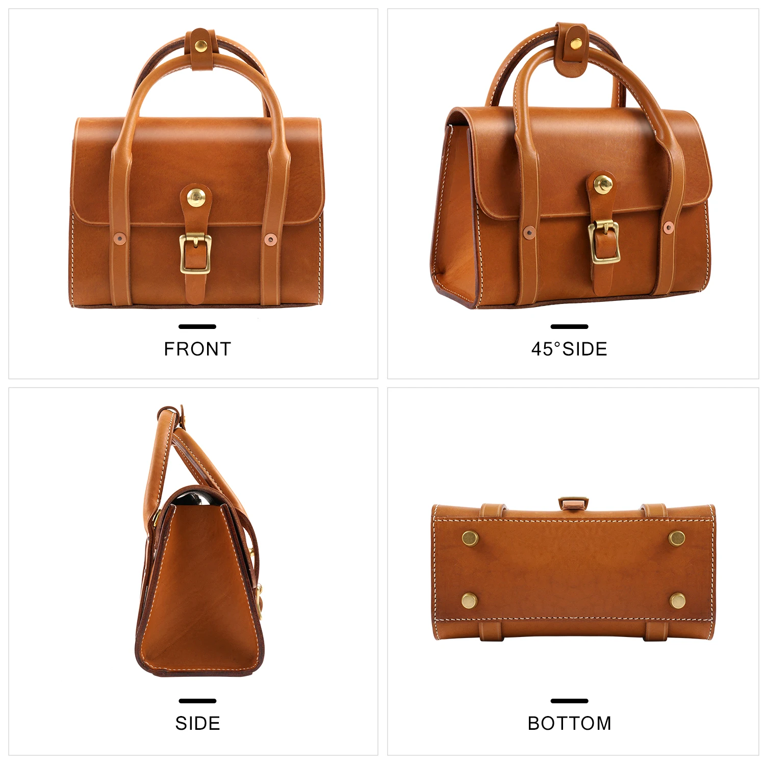 ANGENGRUI Luxury Leather Vegetable Tanned Cowhide Handmade Women's Bag Classic Handbag Workplace Commuter Bag