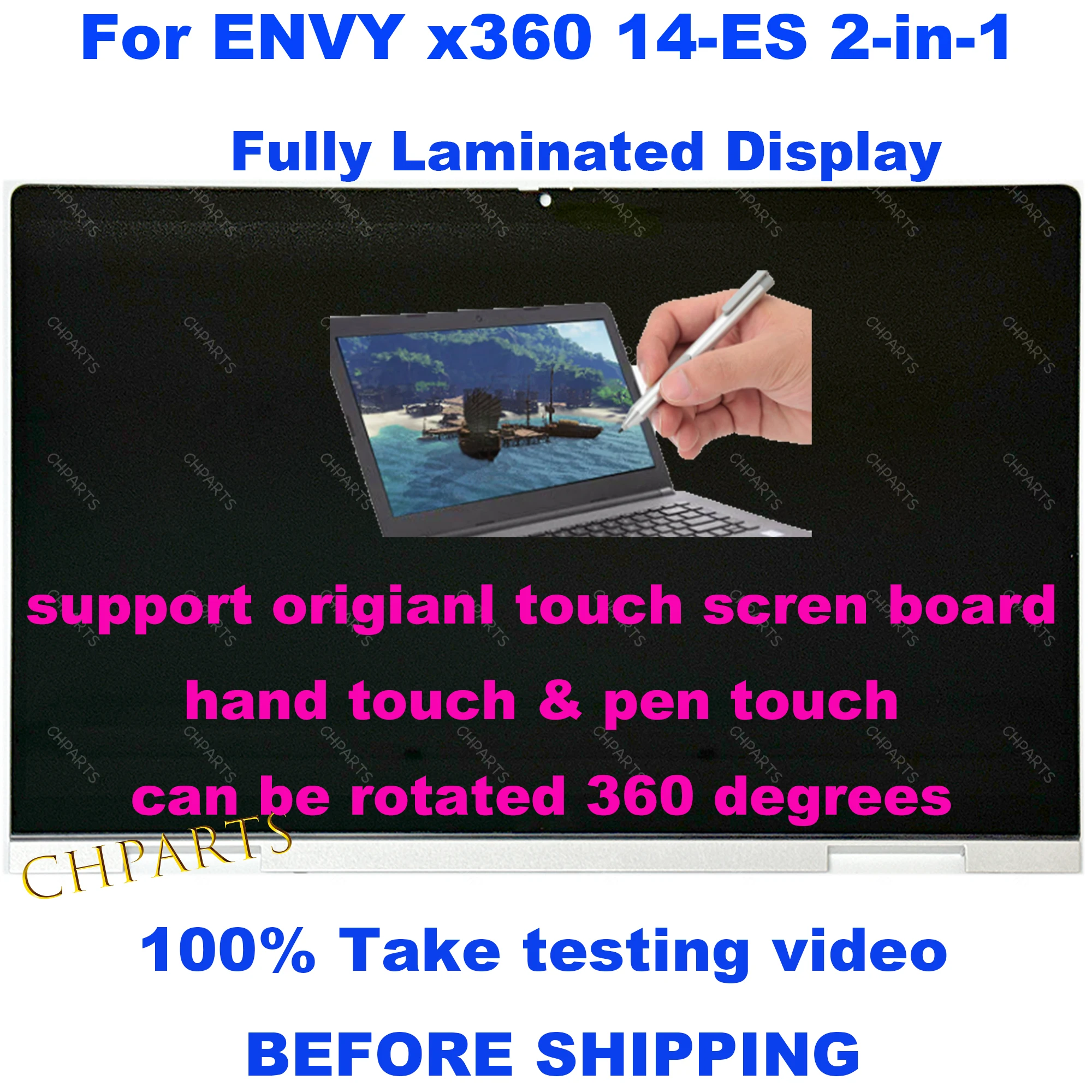 

N41025-001 14" FHD LCD Touch Screen Display Replacement Assembly for hp ENVY x360 14-ES 14 es TPN-W158