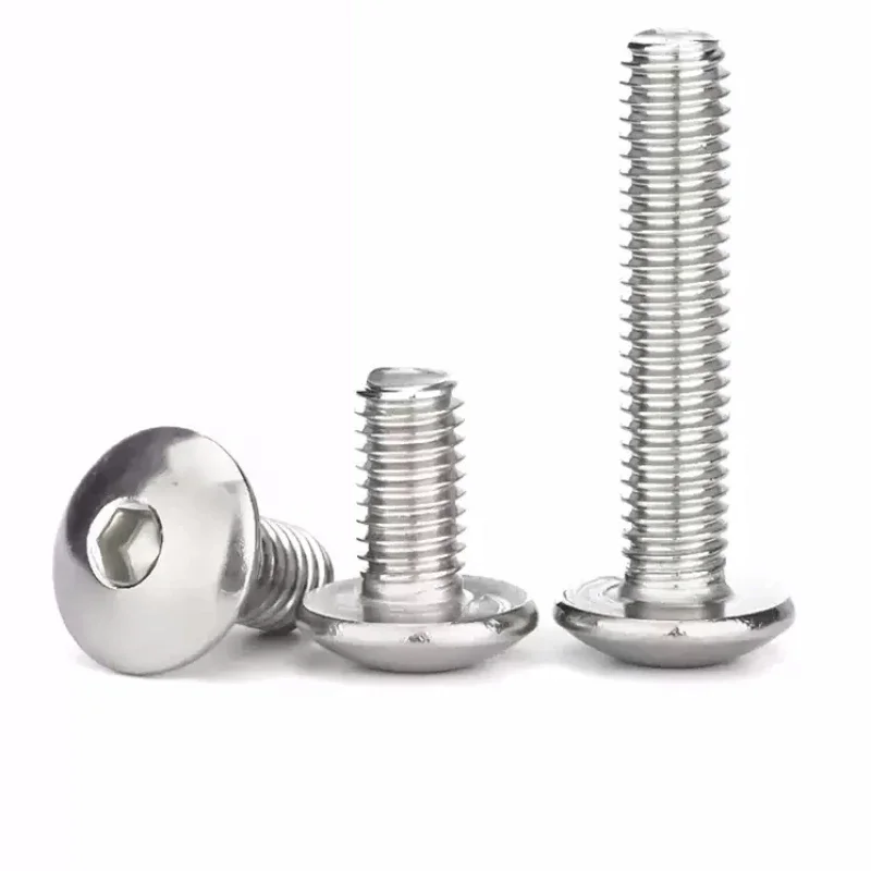 M2 M2.5 M3 M4 M5 M6 M8 M10 304 A2-70 304 Stainless Steel Hexagon Round Hex Socket  Head Button Allen Bolt image 5