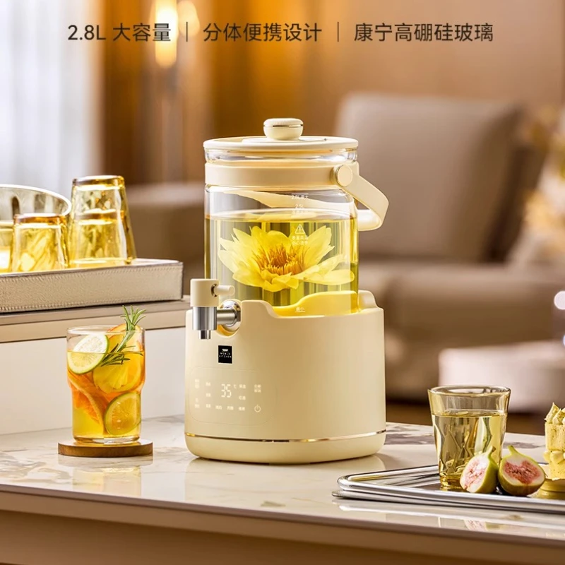 

Угловой кран, горшок для здоровья, новый 2,8 л, полностью стеклянное ведро для цветочного чая, многофункциональное, с постоянной температурой, большой емкости, для дома