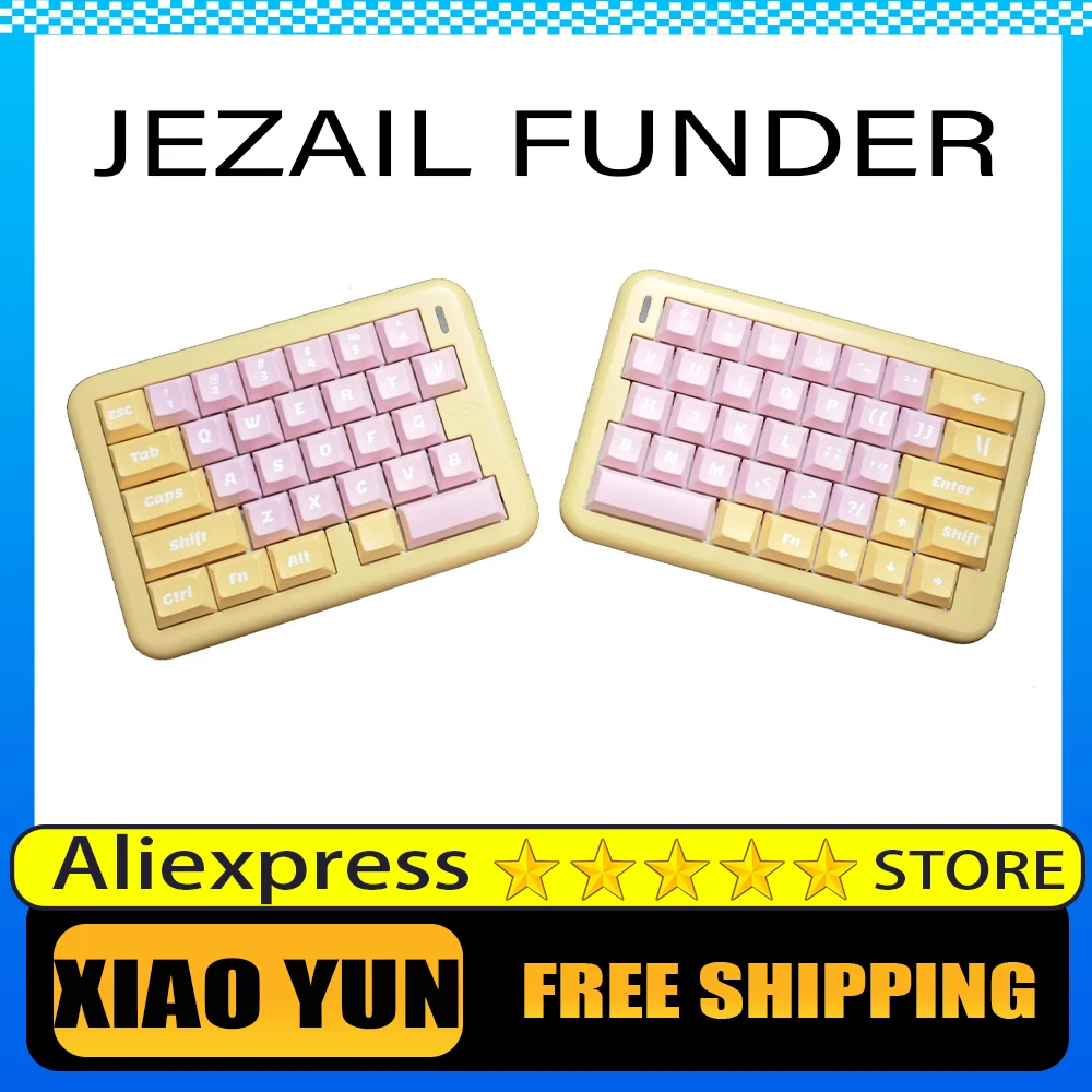 JEZAIL FUNDER Xiaoyun Mechanical Keyboard Split Aluminum Alloy Bluetooth Three Modes Gaming Keyboard PC Gamer Accessories Gifts