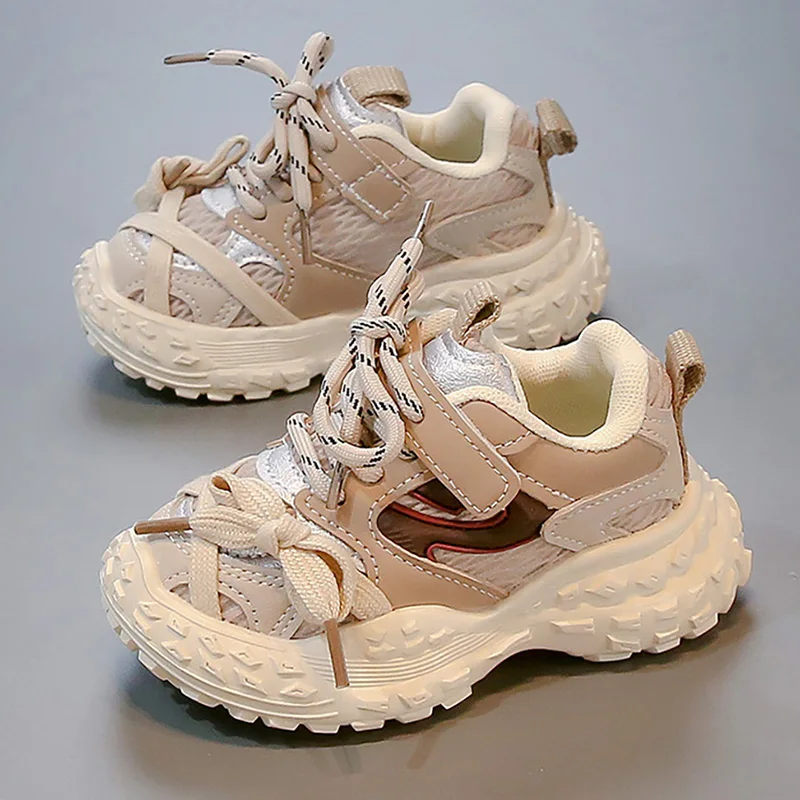 

2025 Autumn Sport Shoes For Children PU Leather Fashion Sneakers For Kids Lightweight Breathable Boy's Girl's Running Shoes