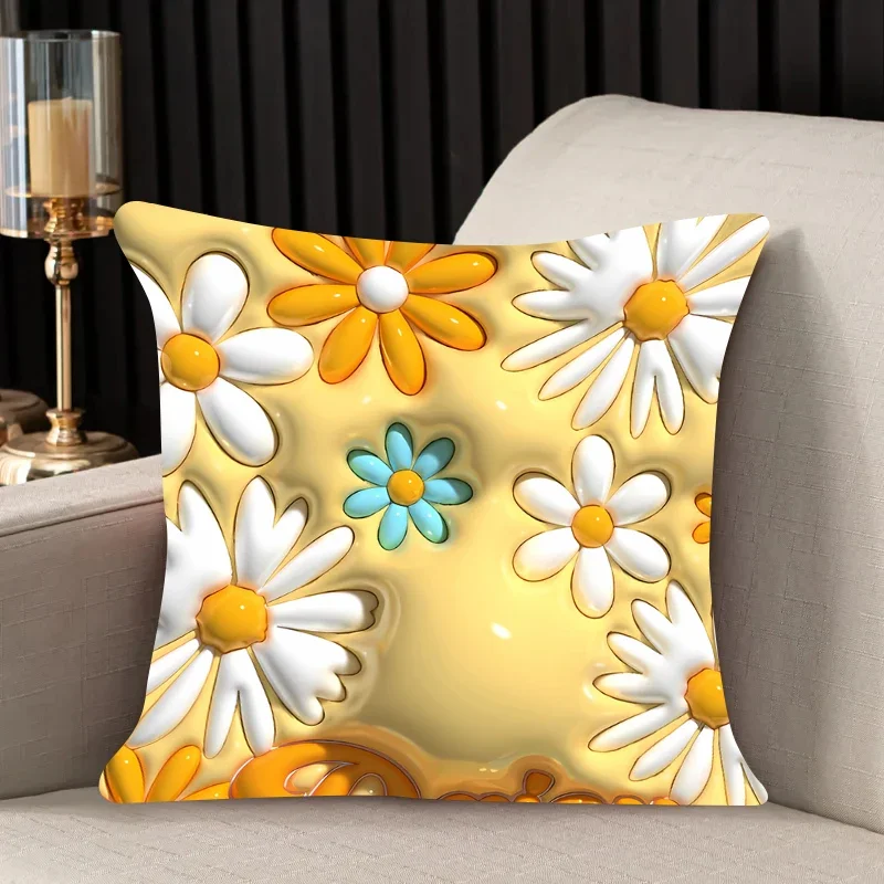 

Pillow case Beautiful flowers Home Decor Printed Sofa pillowcase Backrest Chair Cushion Cover Fashion New Custom Gift