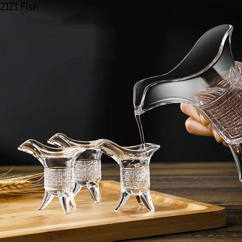 10ml/100ml-6Pcs/set Transparent Wine Glass Set Spirit Glass Brandy Whiskey Vodka Shot Glass Nordic Style Family Party Wine Set