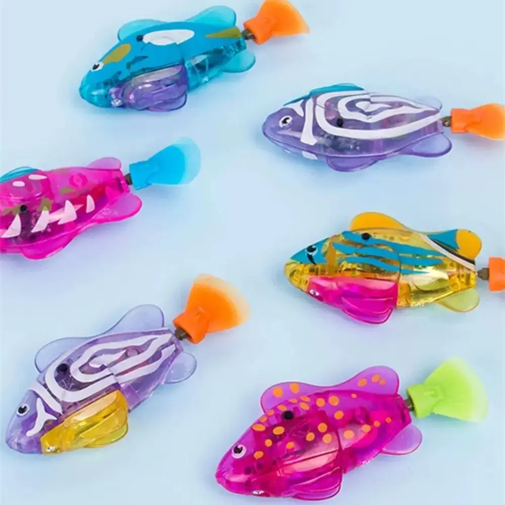 Poisson de simulation électrique à LED avec lumière, jouets pour animaux de compagnie, poisson de natation dans l'eau, ornements précieux, jouets de douche pour bébé