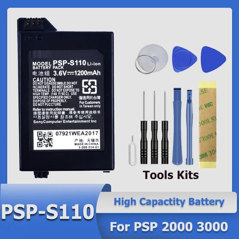 

2024 Новый 3,6 V 1350mAh перезаряжаемый литиевый аккумулятор для PSP2000 PSP3000 PSP 1000 2000 3000 PSP-S110 Play Station портативный геймпад