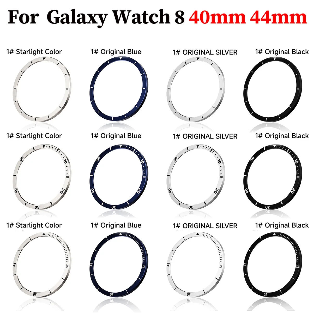 삼성 갤럭시 워치 8 40mm 44mm용 메탈 림, 시간 및 속도 눈금이 새겨진 커버 범퍼, 워치 8 액세서리