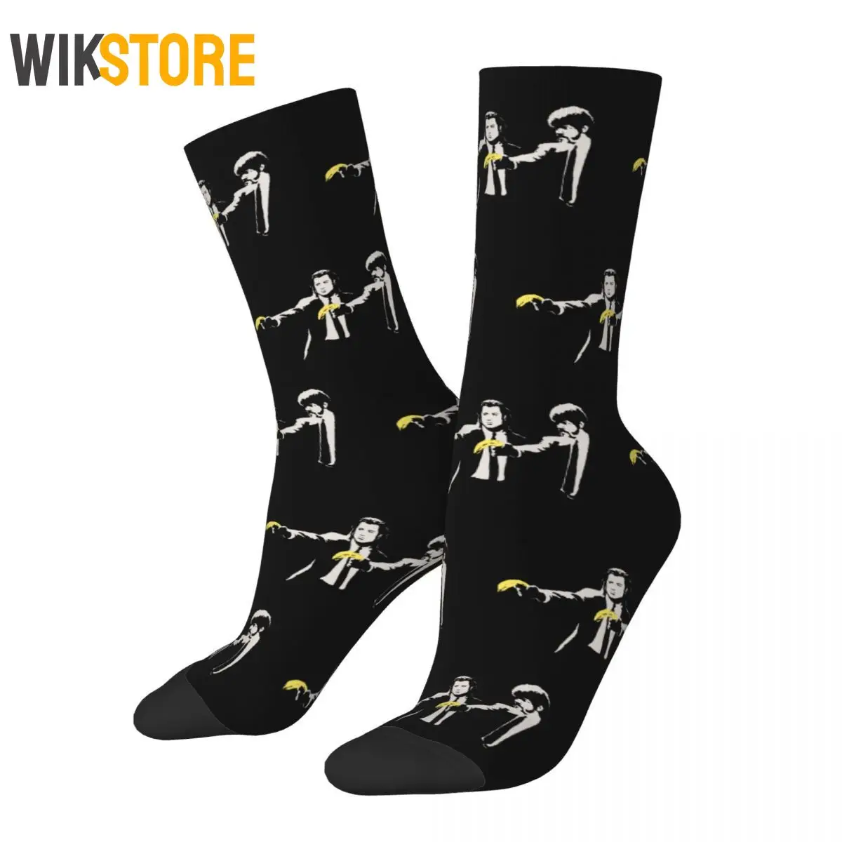 Autumn Winter Fashion Unisex Banana And Quentin Tarantino Pulp Fiction Socks Non-slip Breathable Cute Crew Sock