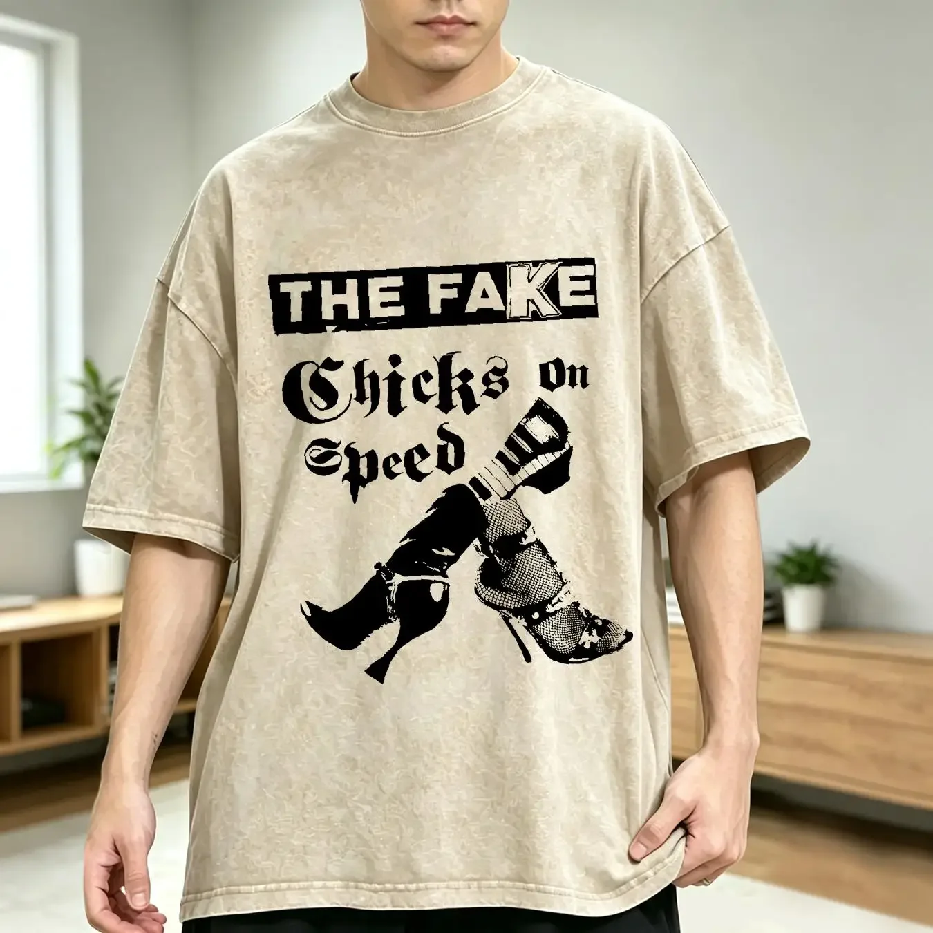 washed T Shirt Vintage The Fake Chicks On Speed Album Band 90s Women s Reworked Medium vintage Washed Top For Everyday Wear