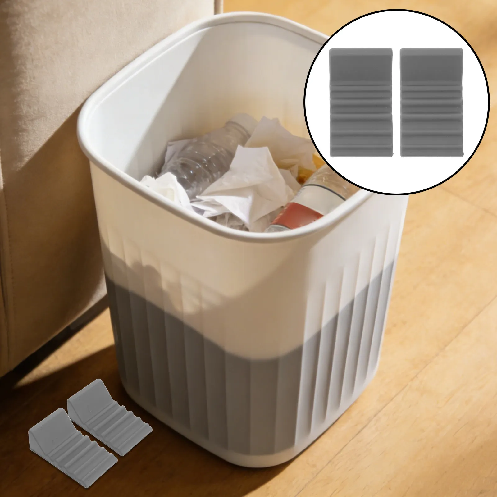 4Pcs Trash Can Wall Protector Silicone Bumper Guards for Garbage Bins Stops Sliding Stops Moving Backward Kitchen Office