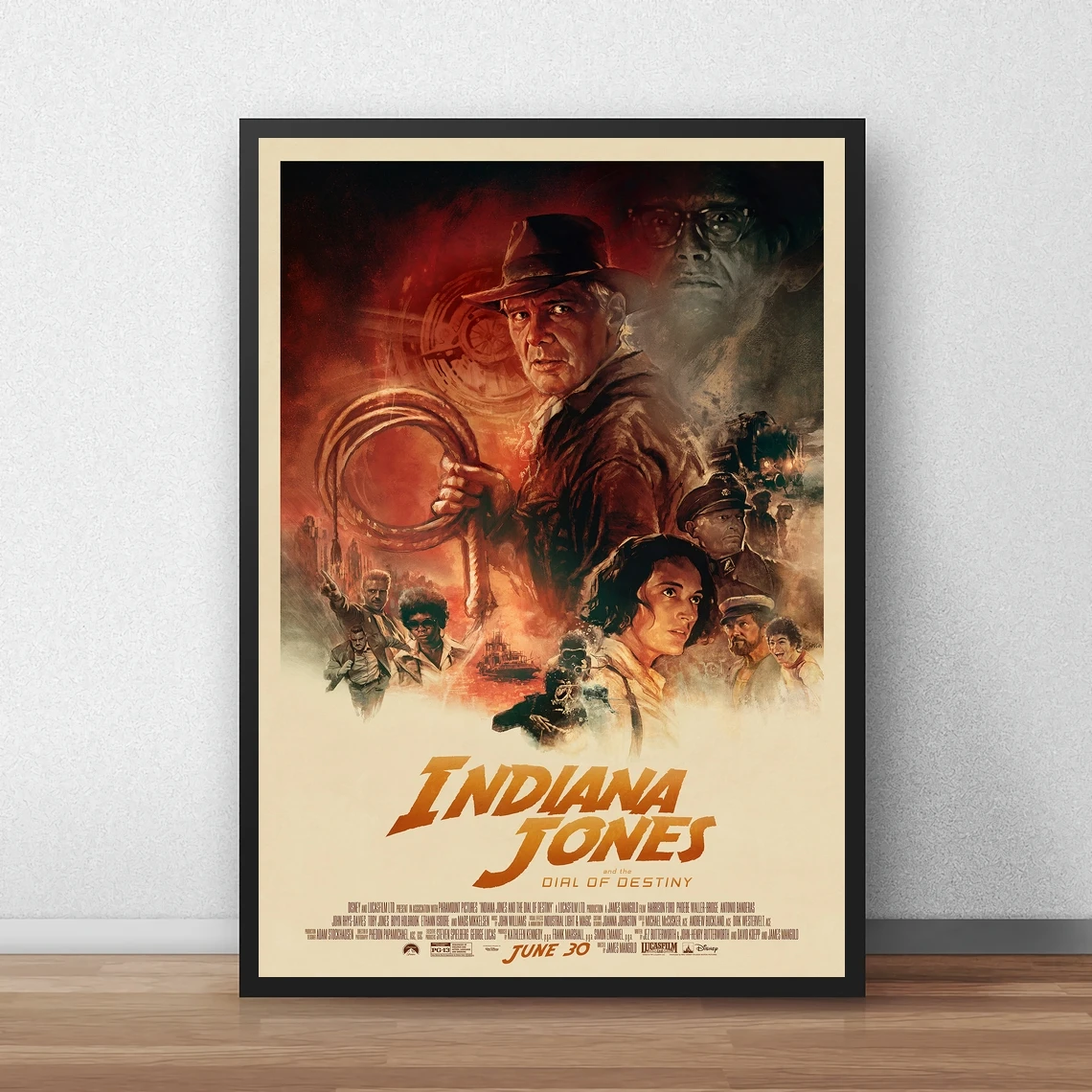 Indiana Jones And The Dial Of Destiny Movie Poster Canvas Art Print Home Decoration Wall Painting ( No Frame )