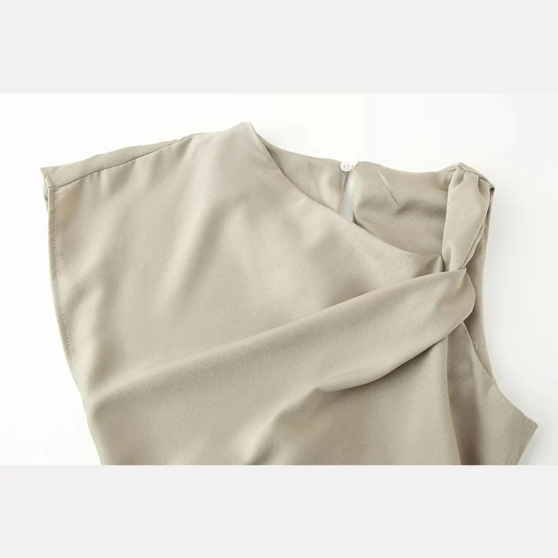 Spring 2025 Women's Faion Dr Satin Texture Folded Decoration Street Sle Polyester 00% Ele Quali Skirt