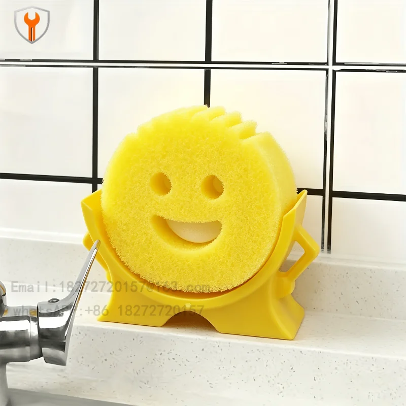 Smiley face dishwashing sponge rack, drain rack