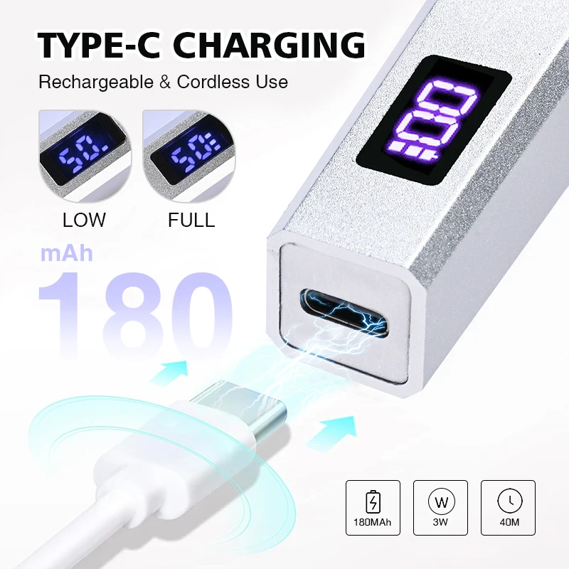 Kaniu 4.0 Handheld nageldrogerlamp voor het uitharden van gellak USB oplaadbaar 8s sneldrogende nageldroger Snelle uitharding voor gellaklijm