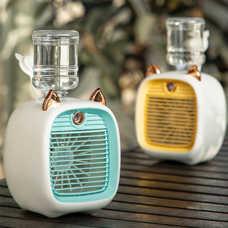 

Portable USB Mini Air Cooler Fan Water Cooling Fan with 3 Speed 2 Modes Spray Humidifier Purifier for Car Home