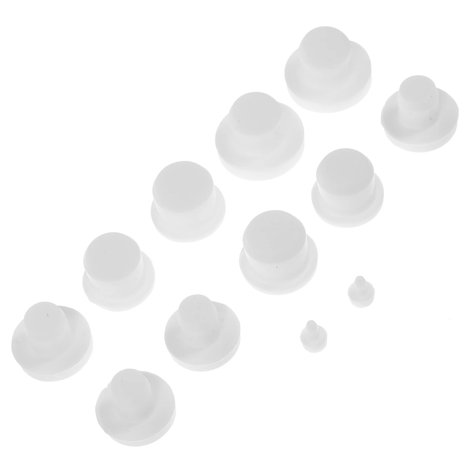 

12 Pcs Plug Silicone Stopper Replacement Caps Dust-proof Shaker Stoppers White Solid