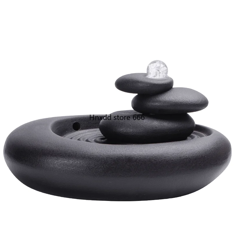 Office desktop black ceramic circulating water dispenser micro landscape small ornament