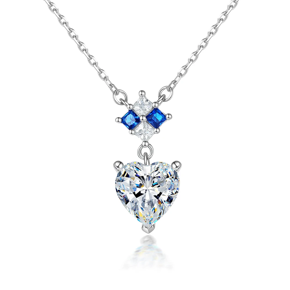 

925 Silver Jewelry Zircon Heart Pendant Necklace for Women