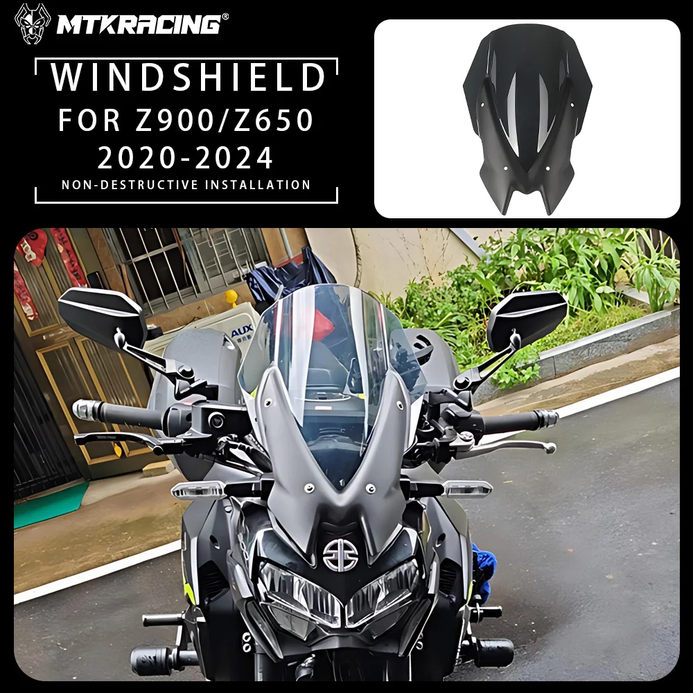 

For KAWASAKI Z900/Z650 2020-2024 Motorcycle Windshield Windscreen Winglet Front Spoiler Aerodynamic Wing Fairing Accessories