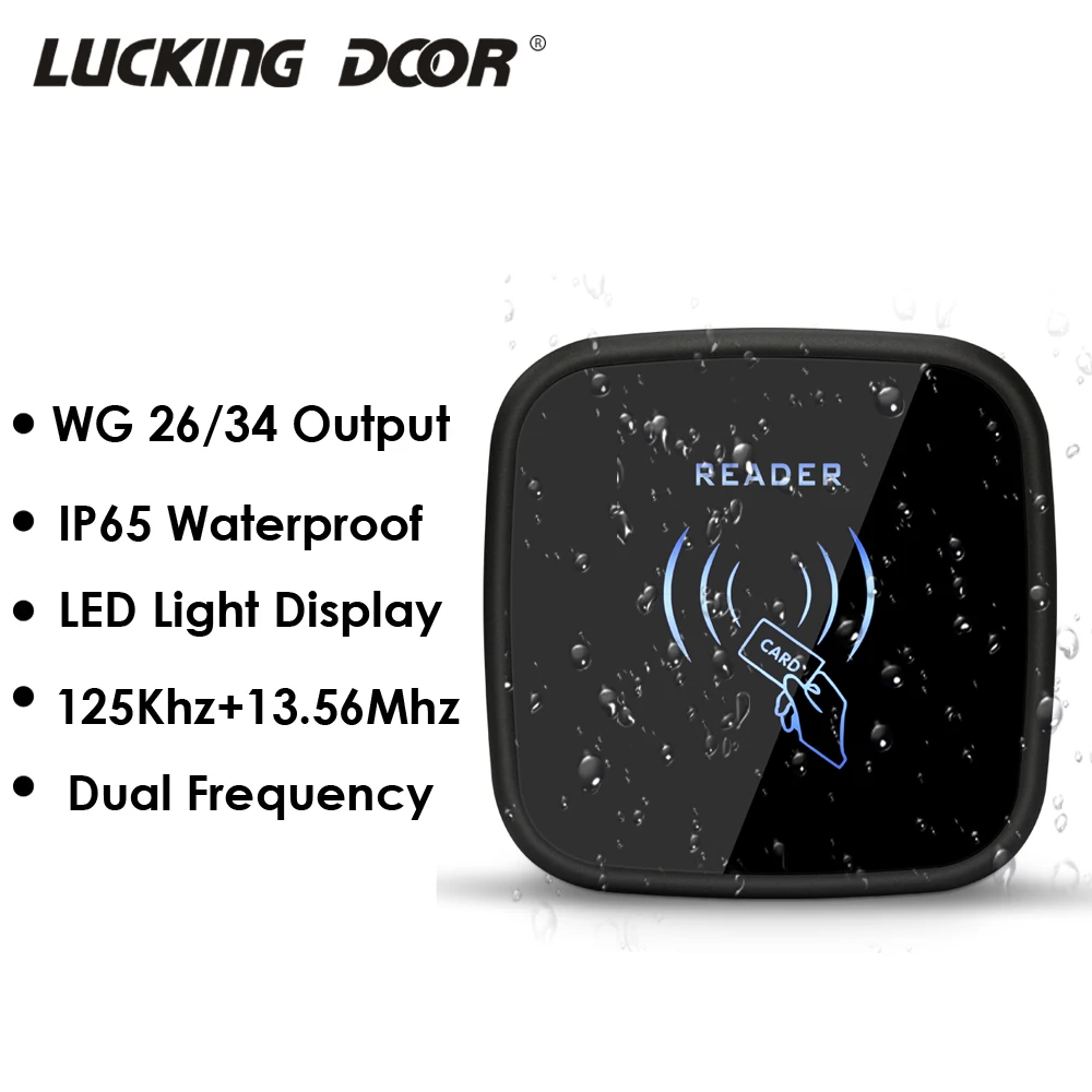 

Ip65 Waterproof RFID Card Reader Wiegand 26 output Access Control Slave Reader Security 125KHZ 13.56MHZ EM ID Card Reader