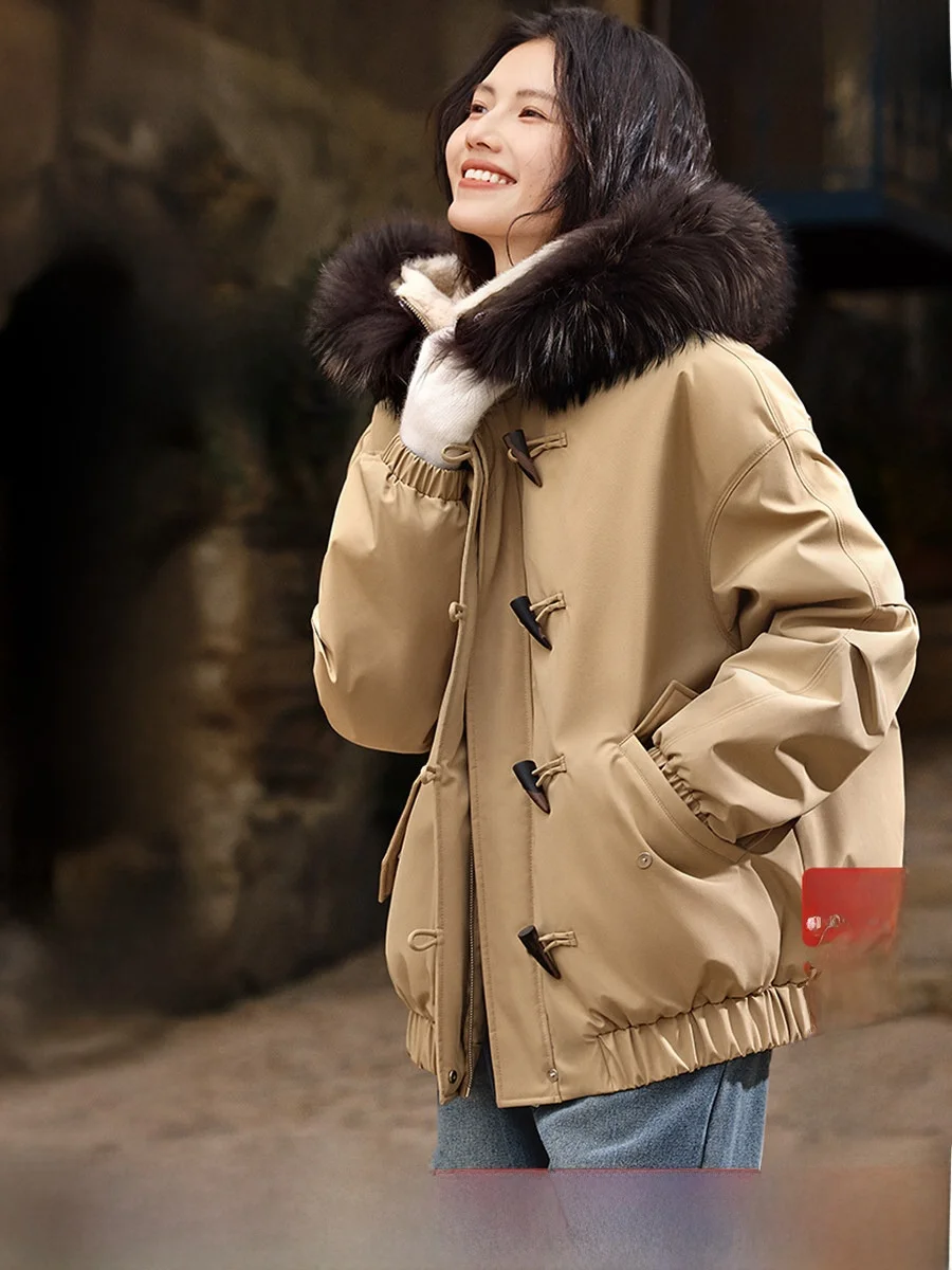 

XWI Xinwei 90 White Du down Retro Workwear Sle Женская зимняя приталенная теплая парка с капюшоном и длинными рукавами, ветрозащитная