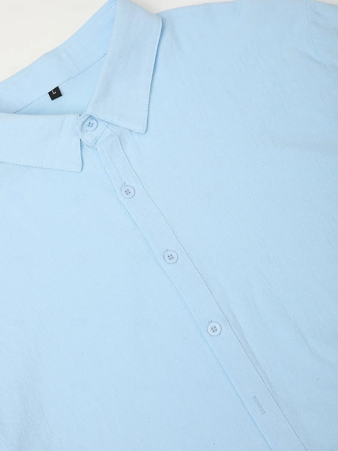2024 Solid Color Button Down Shirt Linen Shirt Simple Comfortable Breathable Soft Blue White Street T-Shirt European Size