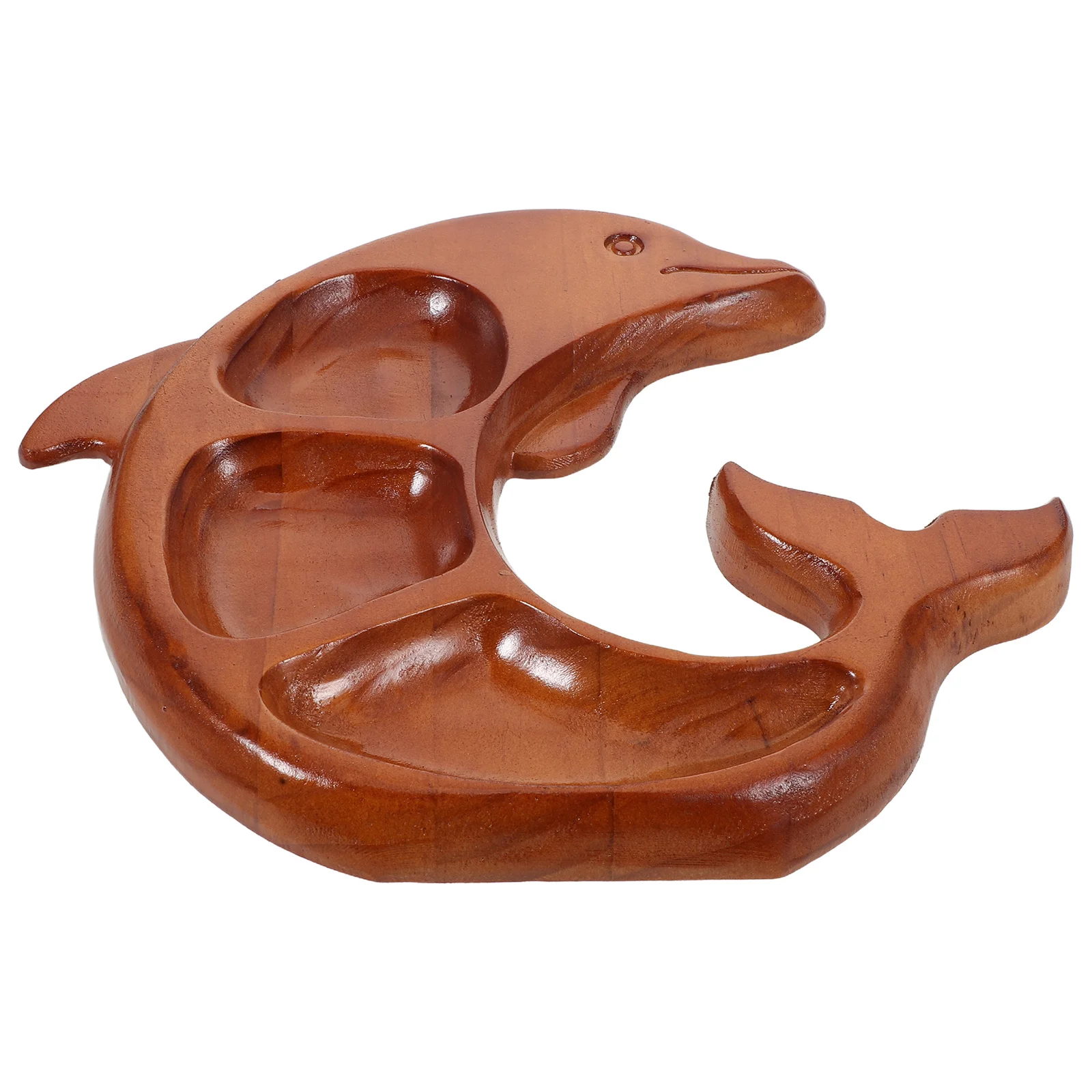 

Wooden Whale-Shaped Serving Tray Natural Wood Charcuterie Platter Divided Snack Tray Dry Fruits Nuts Dessert Party Appetizer