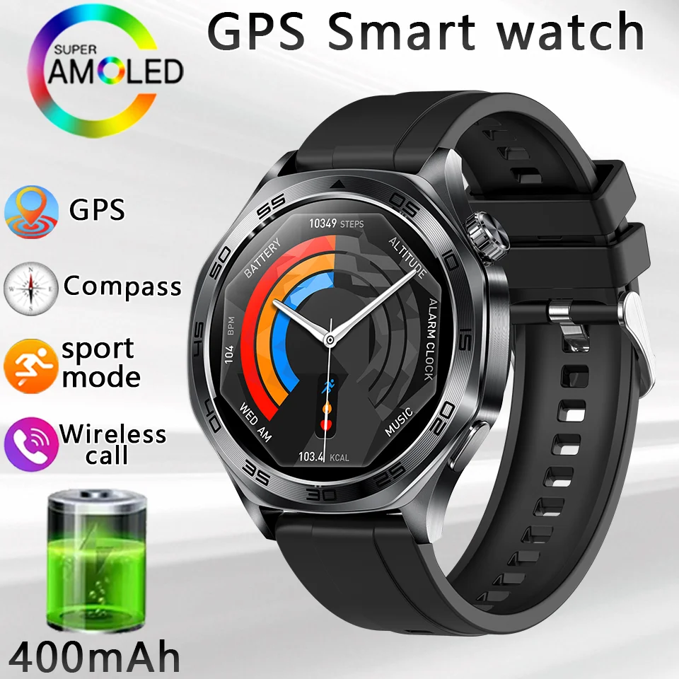 

2026 Adventure Tactical Smart Watch Built-in GPS Waterproof Bluetooth call Compass Altimeter Men Fitness Exercise Smart Bracele