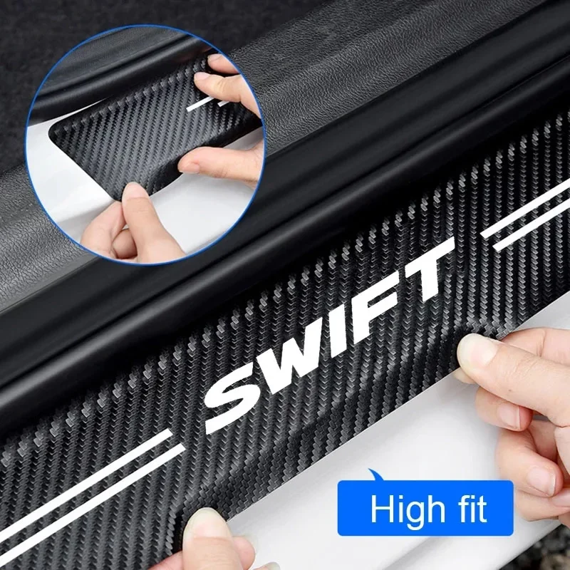 Kohlefaser-Autoaufkleber Autotür-Kofferraum-Schutzstreifen Anti-Kratz-Aufkleber für Suzuki SWIFT Auto-Zubehör – Detail 4