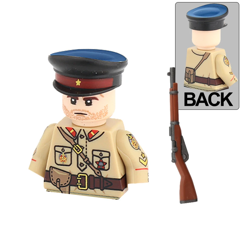 WW2 Military Soviet U.S. Army Officer Building Blocks Medical Soldier Figures Warrior Infantry Weapon Accessories Toys Kids B145