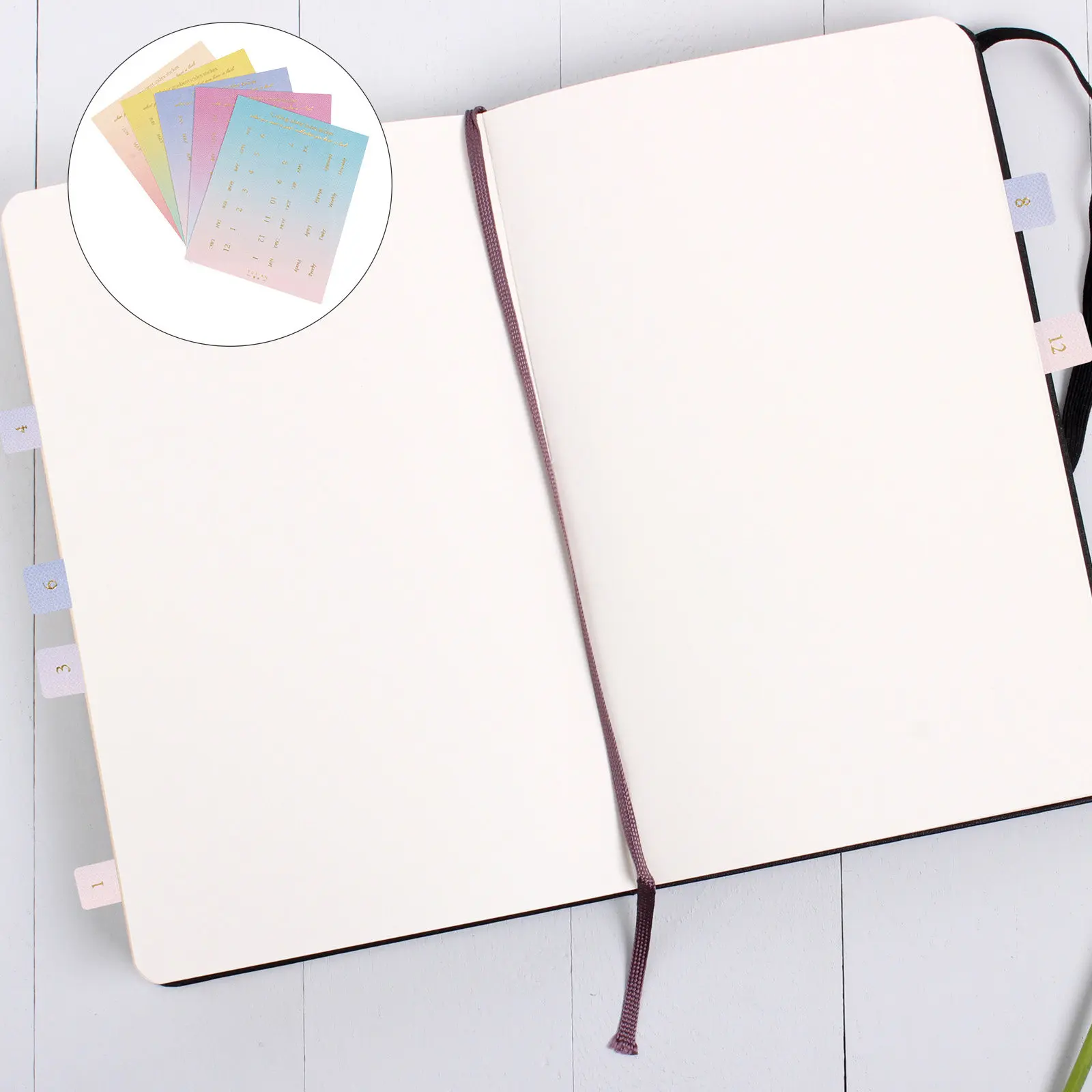 

20 Sheets Gradient Color Index Sticker For Planners Journals Diaries Notebooks Page Label Sticky Tabs Classification Labels