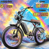 Electric Bike 1000W Brushless Motor 48V20AH Lithium Battery Electric Bicycle 20*4inch Off-Road Fat Tire Aldult All Terrain Ebike