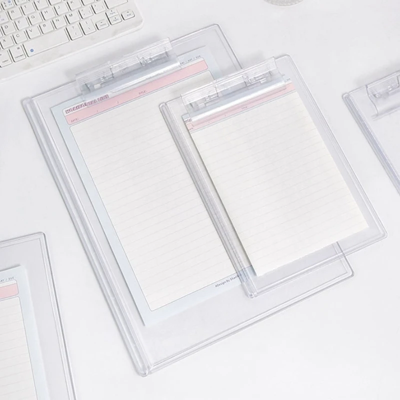 A4 A5 Clipboard Acrylic Transparent Clipboard Clear Clip Board Paper Holder Writing Board with Low Profile Clip