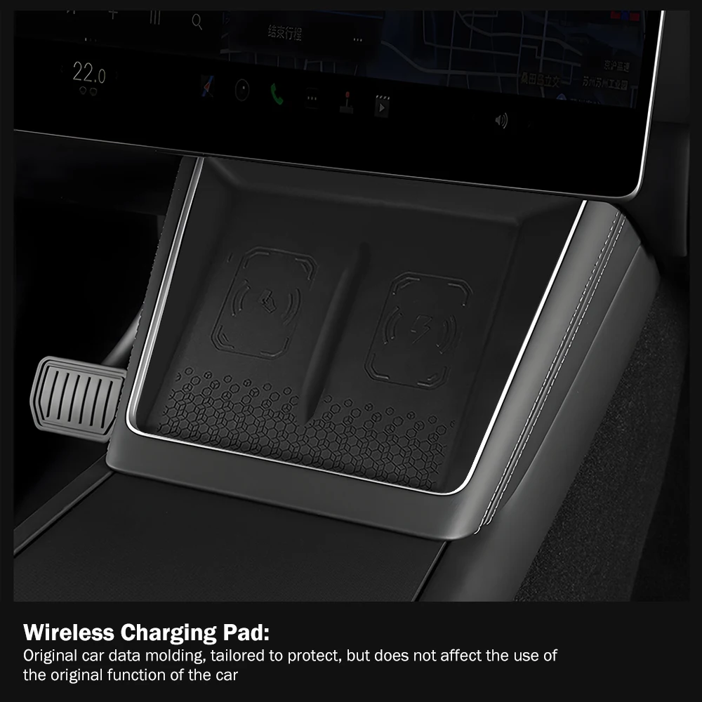 Heenvn 8Pcs Car Wireless Charging Silicone Pad For TESLA Model Y Launch 2025 2026 Cup Holder Steering Wheel Lever Shift Cover view 5