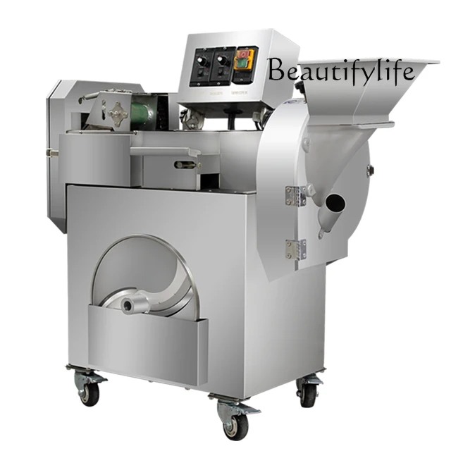 Double-head vegetable cutter Multifunctional automatic electric potato slicing and shredding machine for commercial canteens