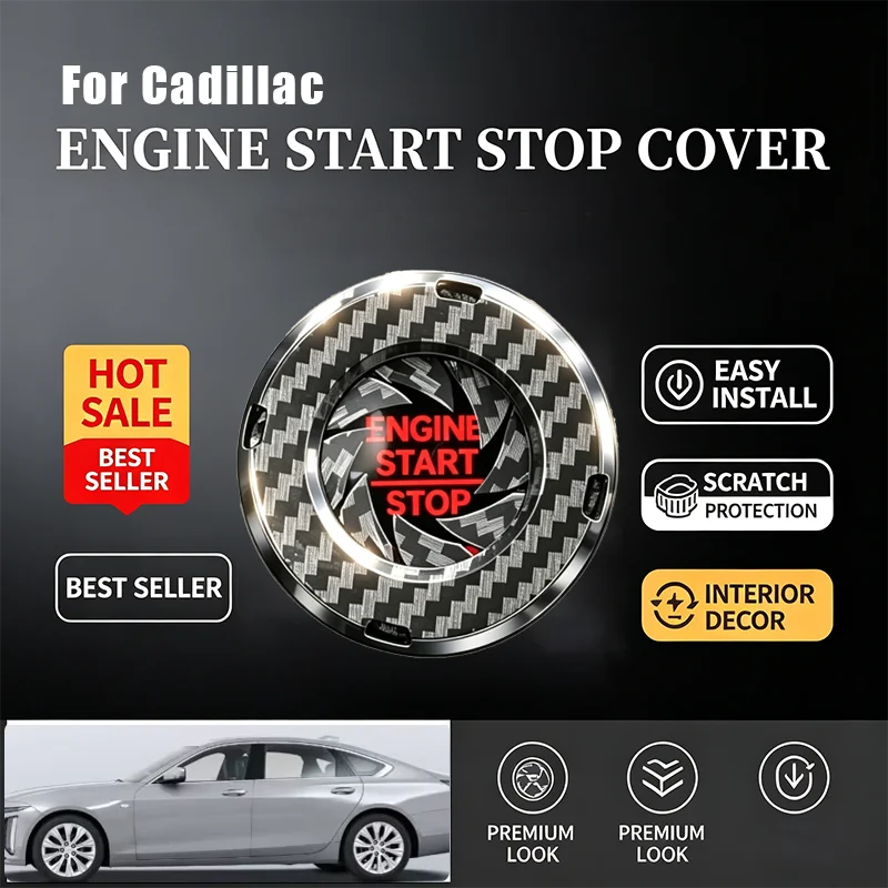 For Cadillac Start Button Decorative Cover Ignition Switch Hidden Protective Cover