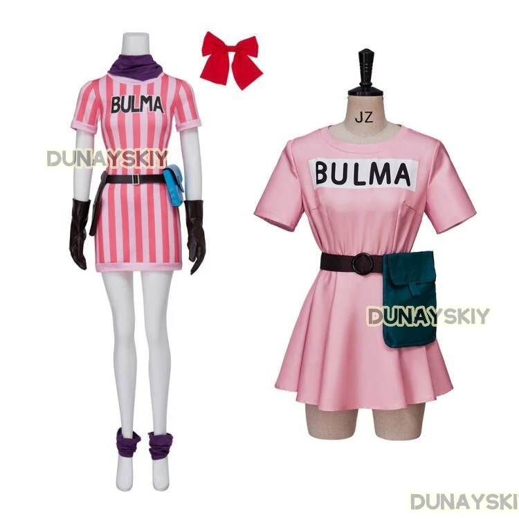 3 style Bulma Costume Cosplay AnimeTV Role-playing Uniform PINK Women's Dress 2025Halloween Christmas Show Costumes