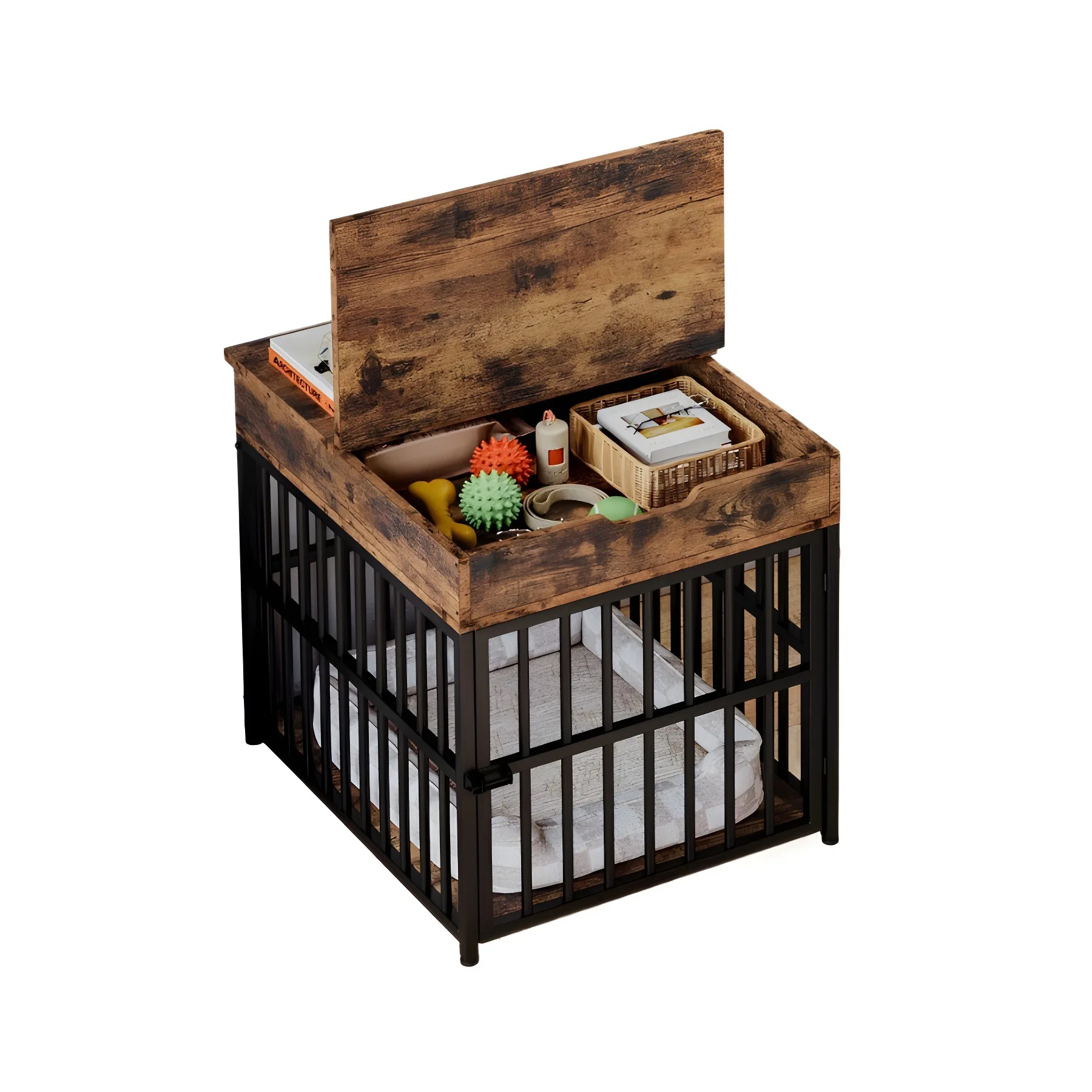 Small and medium-sized dog cage Household with storage drawer cage Creative pet furniture