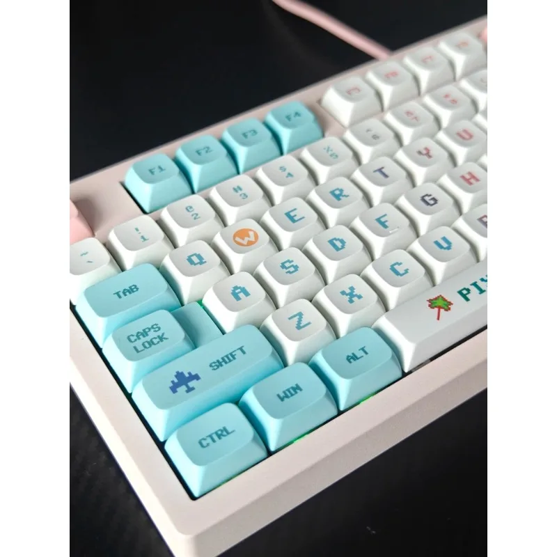 Teclas Temáticas Estilo Pixel, Perfil XDA, Material PBT, Teclas de Juego Hua con Efecto de Calor Ascendente, Adecuadas para Teclados Mecánicos