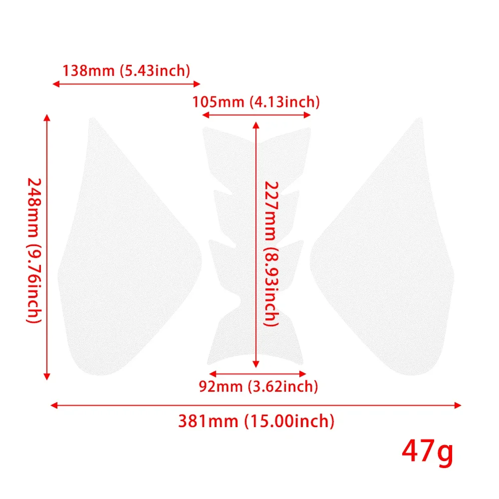 Fit for Yamaha R3 YZF-R3 YZF R3 2015 2016 2017 2018 Motorcycle Anti Slip Tank Pads Fuel Gas Knee Grip Traction Sticker Protector